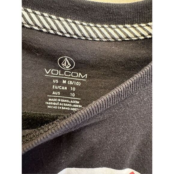 Volcom Stone Floral Smiley Face Long Sleeve Girls Oversize Tee Size 8/10 - Picture 3 of 4